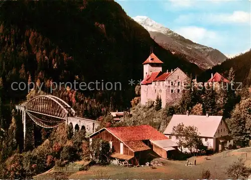 AK / Ansichtskarte 73811190 Trisannabruecke_Arlbergbahn_AT mit Schloss Wiesberg 