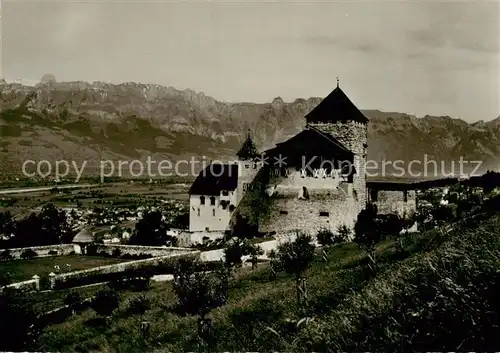 AK / Ansichtskarte 73811194 Liechtenstein_Fuerstentum Schloss Vaduz mit Kreuzbergen 