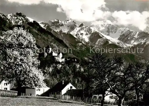 AK / Ansichtskarte  Vaduz_Liechtenstein_FL Schloss mit Rappenstein und Falknis 