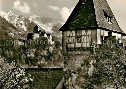 AK / Ansichtskarte  Liechtenstein_Fuerstentum Schloss Vaduz mit Rappenstein und Falknis 