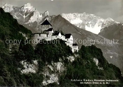 AK / Ansichtskarte  Liechtenstein_Fuerstentum Schloss Vaduz mit Falknis 