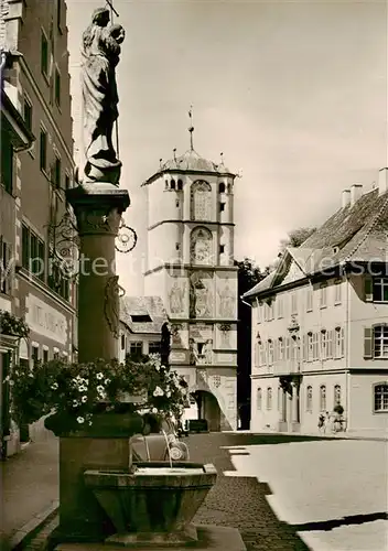 AK / Ansichtskarte  Wangen_Allgaeu Ravensburger Tor Brunnen Wangen Allgaeu