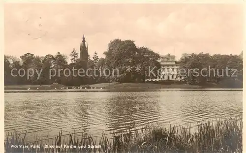 AK / Ansichtskarte  Woerlitz Woerlitzer Park mit Kirche und Schloss Woerlitz