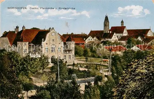 AK / Ansichtskarte  Bad_Woerishofen Casino Pfarrkirche und Klosterkirche Bad_Woerishofen