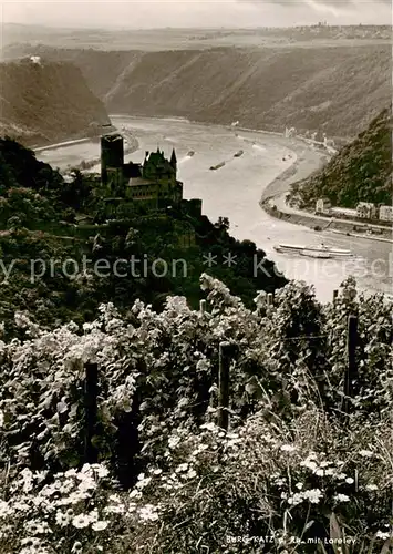 AK / Ansichtskarte  St_Goarshausen_Rhein Burg Katz mit der Loreley 