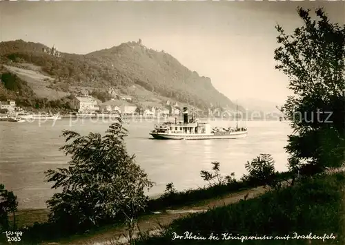 AK / Ansichtskarte  Koenigswinter_Rhein mit Drachenfels 