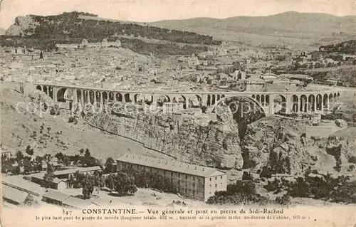 AK / Ansichtskarte 73811337 Constantine_Algerie Vue generale et pont en pierre de Sidi Rached 