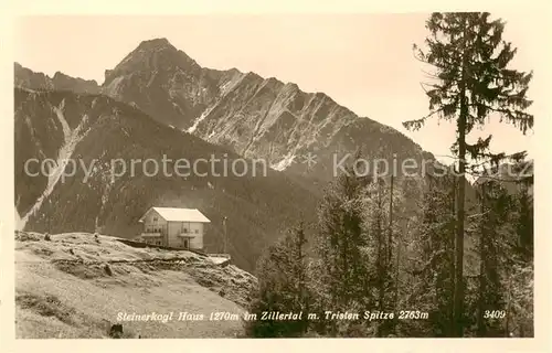 AK / Ansichtskarte  Steinerkogelhaus_1270m_Brandberg_Zillertal_Tirol_AT mit Tristen Spitze 