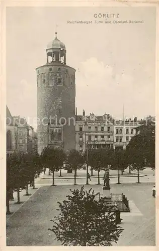 AK / Ansichtskarte 73811388 Goerlitz__Sachsen Reichenberger Turm und Demiani Denkmal 