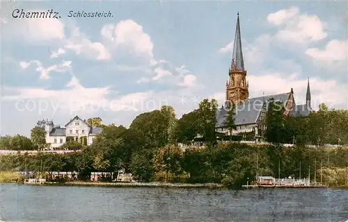 AK / Ansichtskarte  Chemnitz Schlossteich Kirche Chemnitz