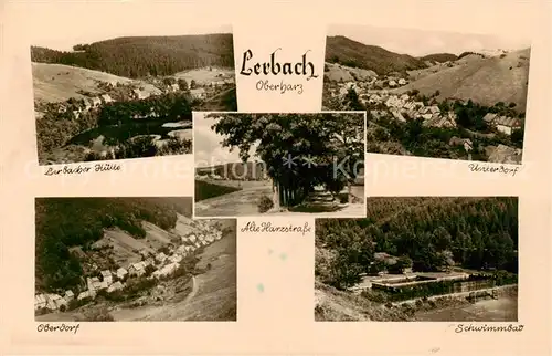 AK / Ansichtskarte 73811427 Lerbach_Harz Lerbacher Huette Unterdorf Oberdorf Schwimmbad Alte Harzstrasse Lerbach Harz