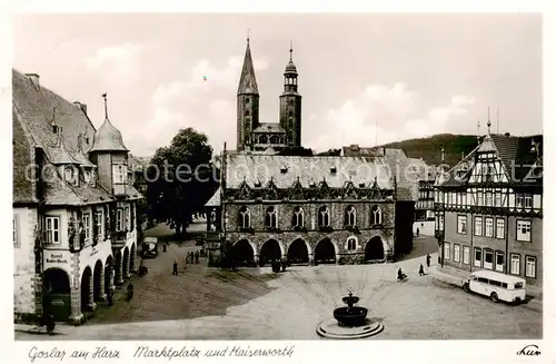 AK / Ansichtskarte  Goslar Marktplatz und Kaiserworth Goslar