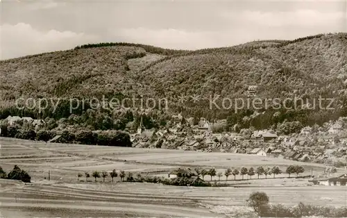 AK / Ansichtskarte 73811442 Bad_Sachsa_Harz Panorama mit Blick auf Katzenstein Bad_Sachsa_Harz