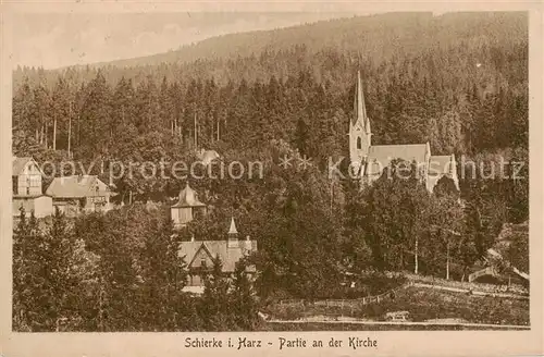 AK / Ansichtskarte  Schierke_Harz Partie an der Kirche Schierke Harz