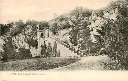 AK / Ansichtskarte  Scharzfels_Harz Ruine Scharzfels 