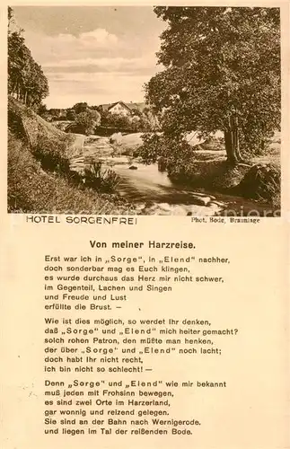 AK / Ansichtskarte  Sorge_Harz Hotel Sorgenfrei Sorge_Harz