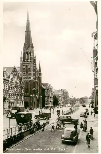 AK / Ansichtskarte 73811525 Rotterdam Westzeedijk met RK Kerk Rotterdam