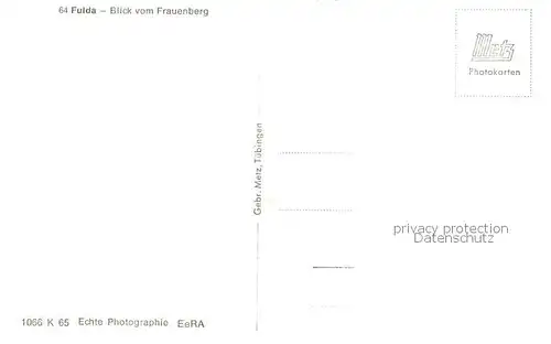 AK / Ansichtskarte 73811536 Fulda Blick vom Frauenberg Fulda