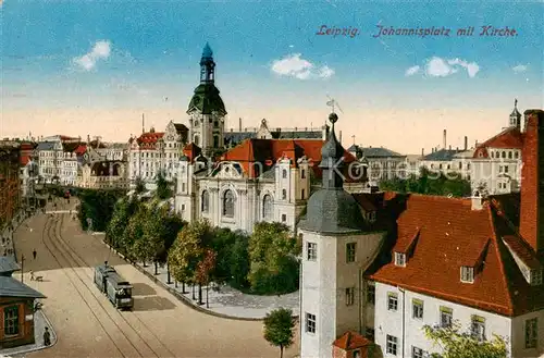 AK / Ansichtskarte  Leipzig Johannisplatz mit Kirche Leipzig