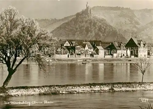 AK / Ansichtskarte  Braubach_Rhein Blick ueber den Rhein zur Marksburg Braubach Rhein