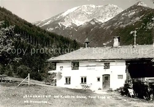 AK / Ansichtskarte  Kreith_Stubaital_Tirol Stockerhof mit Nockspitze 