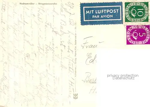 AK / Ansichtskarte  Badenweiler Landschaftspanorama Schwarzwald Gasthof Bergmannsruh Badenweiler