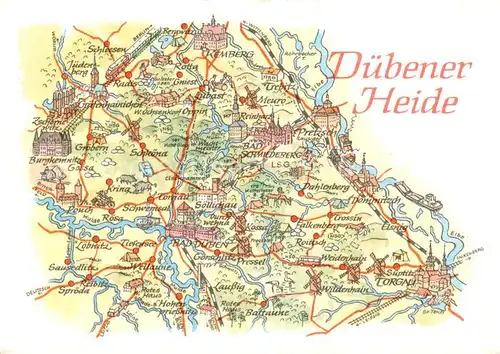 AK / Ansichtskarte  Duebener-Heide_Bad_Mulde Landkarte der Region 