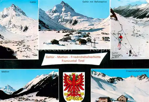 AK / Ansichtskarte Sessellift_Chairlift_Telesiege Galtuer Mathon Friedrichshuette Paznauntal Tirol 