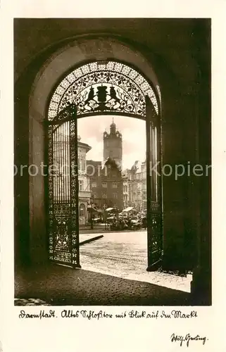 AK / Ansichtskarte Darmstadt Altes Schlosstor mit Blick auf den Markt Darmstadt
