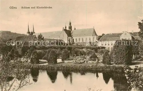 AK / Ansichtskarte Oliva_Westpreussen_Danzig_Oliwa_Gdansk_PL Schloss und Klosterkirche 