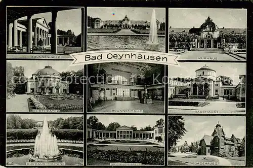 AK / Ansichtskarte Bad_Oeynhausen Brunnenhalle Kurhaus Kurtheater Badehaus Fontaene  Bad_Oeynhausen