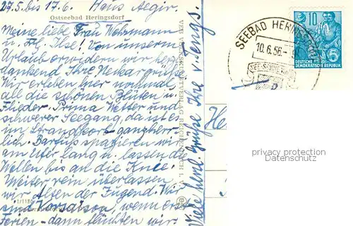 AK / Ansichtskarte Heringsdorf__Ostseebad_Usedom Strandleben Strandblick mit Kolonnaden Erholungsheim Solidaritaet Blick nach Bansin 