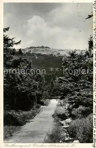 AK / Ansichtskarte Brocken_Harz Blick vom Goetheweg zum Brocken Brocken Harz