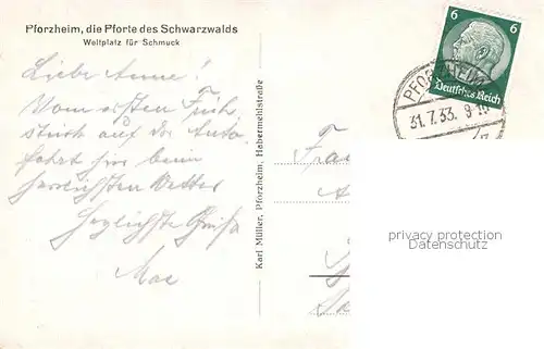 AK / Ansichtskarte Pforzheim Rathaus Pforzheim