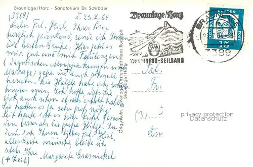 AK / Ansichtskarte Braunlage Sanatorium Dr Schroeder Braunlage