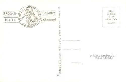 AK / Ansichtskarte Brocken_Harz Blick zum Brockenturm Brocken Harz