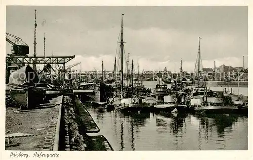 AK / Ansichtskarte Duisburg__Ruhr Hafenpartie 