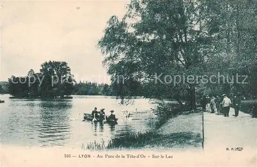 AK / Ansichtskarte Lyon_France Au Parc de la Tete dOr Sur le Lac Lyon France