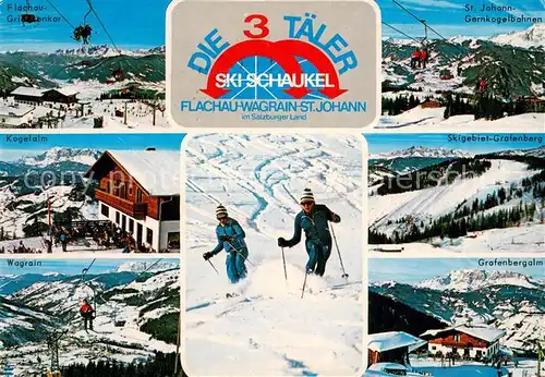 AK / Ansichtskarte 73811946 Sessellift_Chairlift_Telesiege Flachau Wagrain St. Jahann Die 3 TaelerSKI Schaukel 