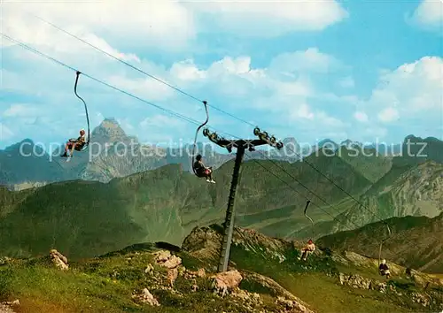 AK / Ansichtskarte  Sessellift_Chairlift_Telesiege Nebelhorn Hochvogel Hornbachkette 