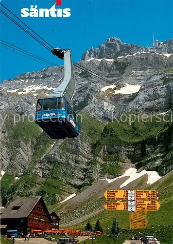 AK / Ansichtskarte  Seilbahn_Cable-Car_Telepherique Saentis Berghotel Schwaegalp  