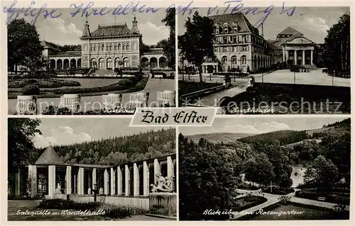 AK / Ansichtskarte 73812005 Bad_Elster Kurhaus Kurtheater Salzquelle und Wandelhalle Rosengarten Bad_Elster