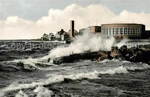 AK / Ansichtskarte 73812029 Wilhelmshaven Strandhalle und Strandhaeuser bei Sturmflut Wilhelmshaven