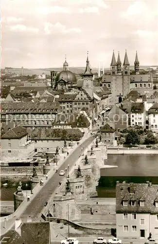 AK / Ansichtskarte  Wuerzburg Blick von der Festung Wuerzburg