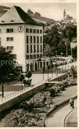 AK / Ansichtskarte  Oberschlema_Erzgebirge Kurhotel und St Wolfgangskirche in Schneeberg Oberschlema_Erzgebirge