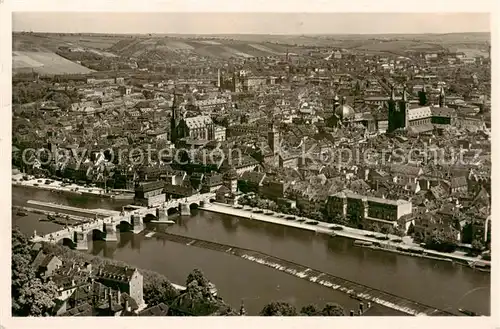 AK / Ansichtskarte  Wuerzburg Blick von der Feste Marienberg Wuerzburg