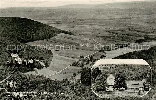 AK / Ansichtskarte  Zersen_Hessisch-Oldendorf Blick vom Hohenstein auf Gaststaette Pappmuehle im Weserbergland 