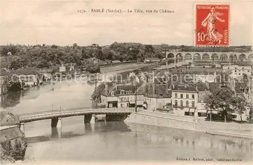 AK / Ansichtskarte Sable sur Sarthe_72 La Ville vue du Chateau 