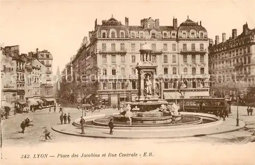AK / Ansichtskarte Lyon_France Place des Jacobins et Rue Centrale Lyon France
