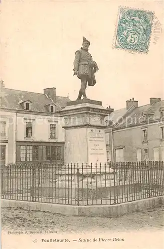 AK / Ansichtskarte Cerans Foulletourte Statue de Pierre Belon Cerans Foulletourte